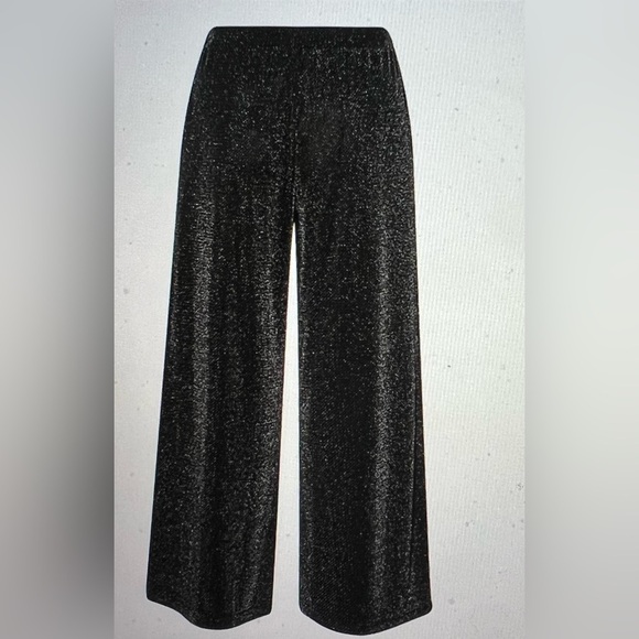 Boohoo Shiny Wide Leg Pants Women Long Pants  Size 2 - Picture 7 of 8